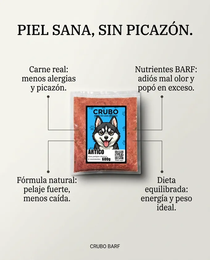 Beneficios de CRUBO BARF: piel sana, sin picazón