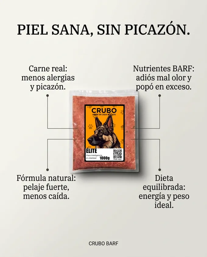 Beneficios de CRUBO BARF: piel sana, sin picazón