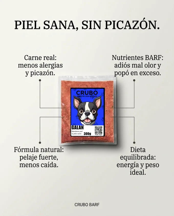 Beneficios de CRUBO BARF: piel sana, sin picazón