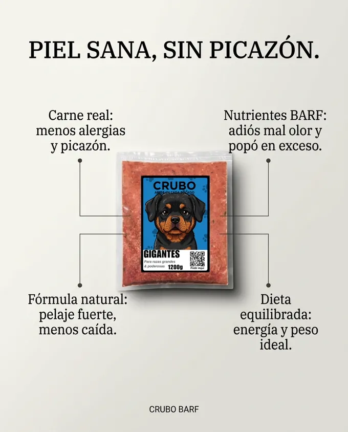 Beneficios de CRUBO BARF: piel sana, sin picazón