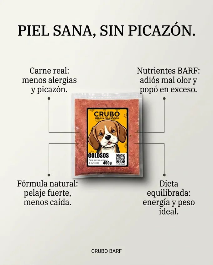 Beneficios de CRUBO BARF: piel sana, sin picazón
