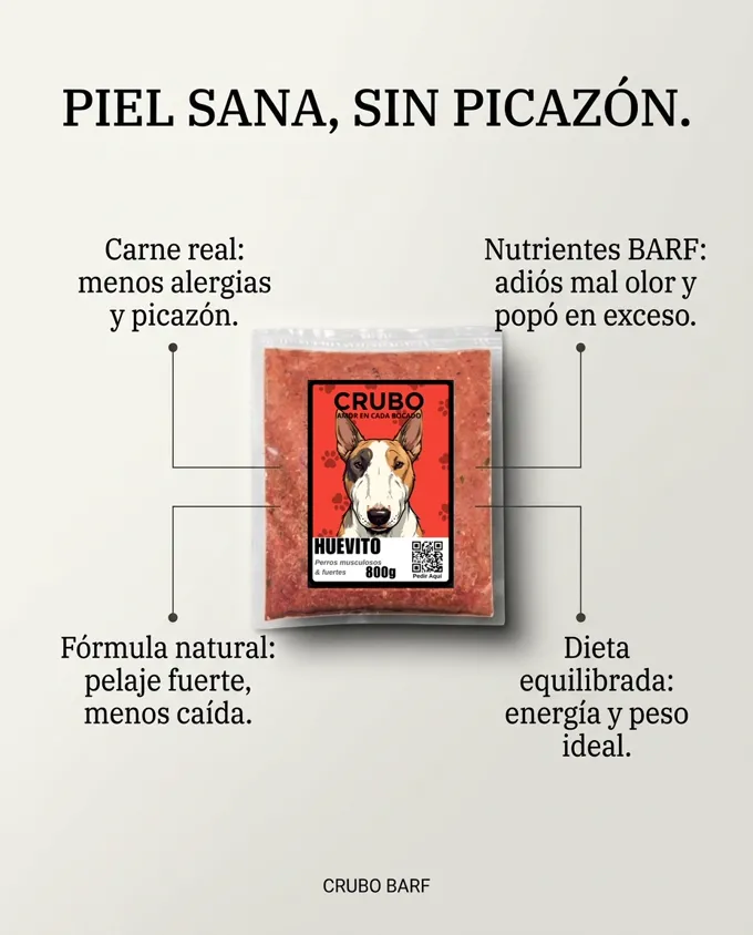 Beneficios de CRUBO BARF: piel sana, sin picazón