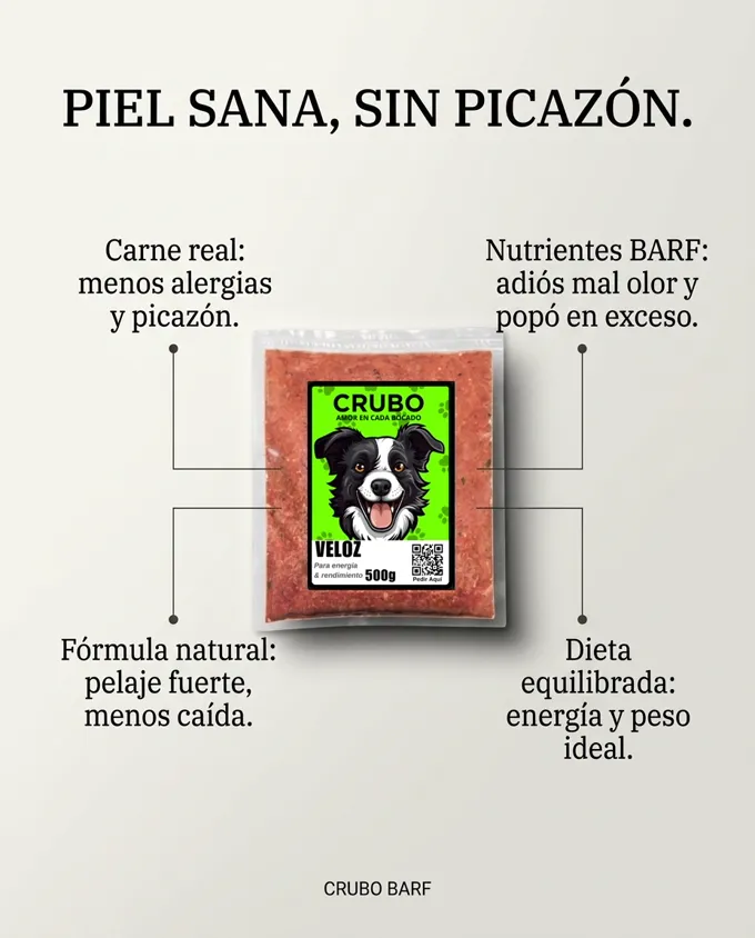 Beneficios de CRUBO BARF: piel sana, sin picazón