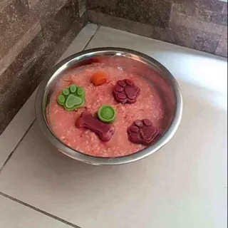 Ración de CRUBO BARF servida en el plato