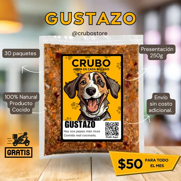 Combo GUSTAZO by CRUBO — complemento natural cocido para perros